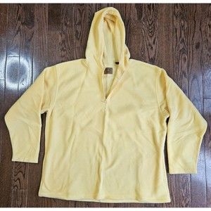 90s St John's Bay Men's Fleece Pullover Heavyweight Yellow Vintage Size: XL Y2k